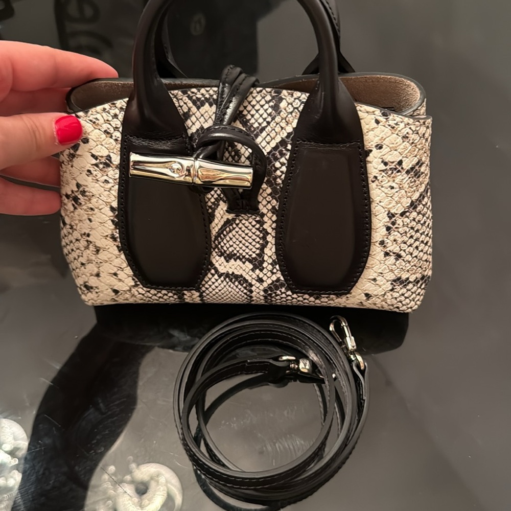 Longchamp Roseau Extra Small Python Print Leather… - image 6